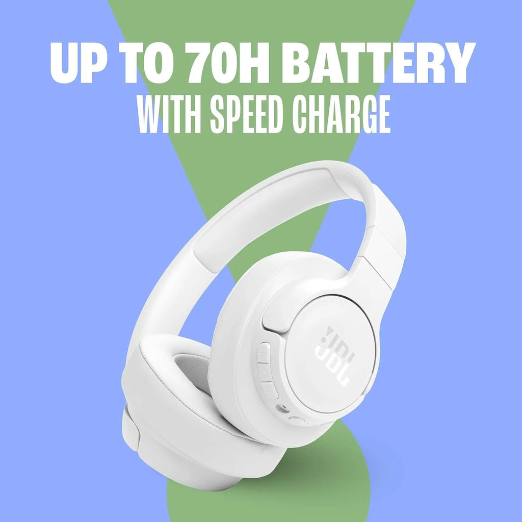 JBL Tune 770NC Wireless Over-Ear Headphones with Adaptive Noise Cancelling, Smart Ambient, Bluetooth 5.3, Blue