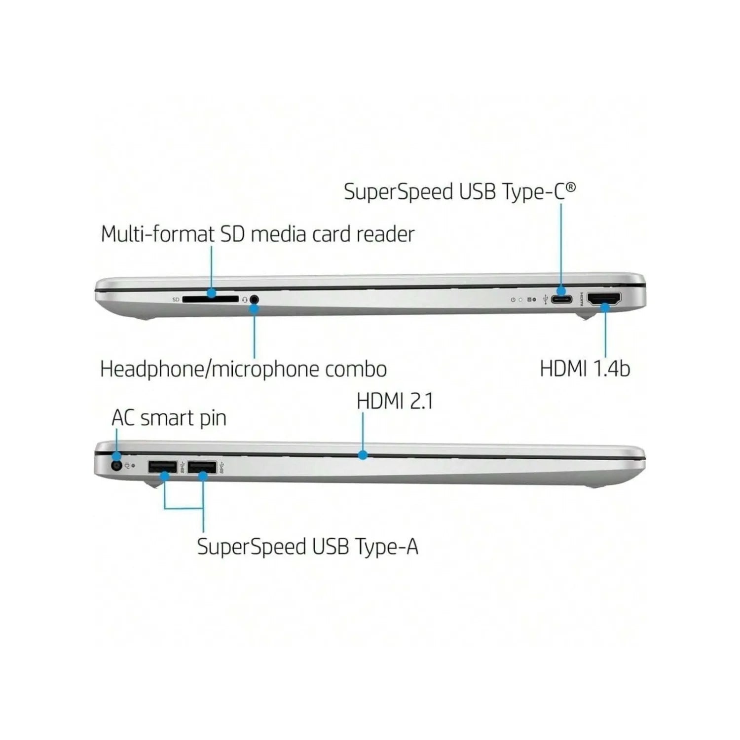 HP 15.6" HD Touchscreen Laptop,Intel Core i3-1215U,32GB RAM,2TB SSD,lntel UHD Graphics,Windows 11 Home,Silver