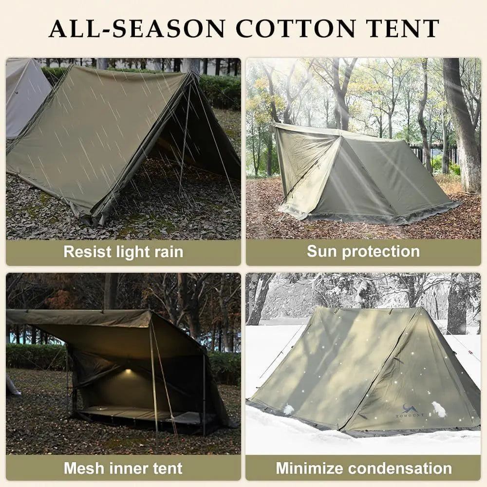Two-Person Canvas Bivy Tent Shelter for Camping Adventures