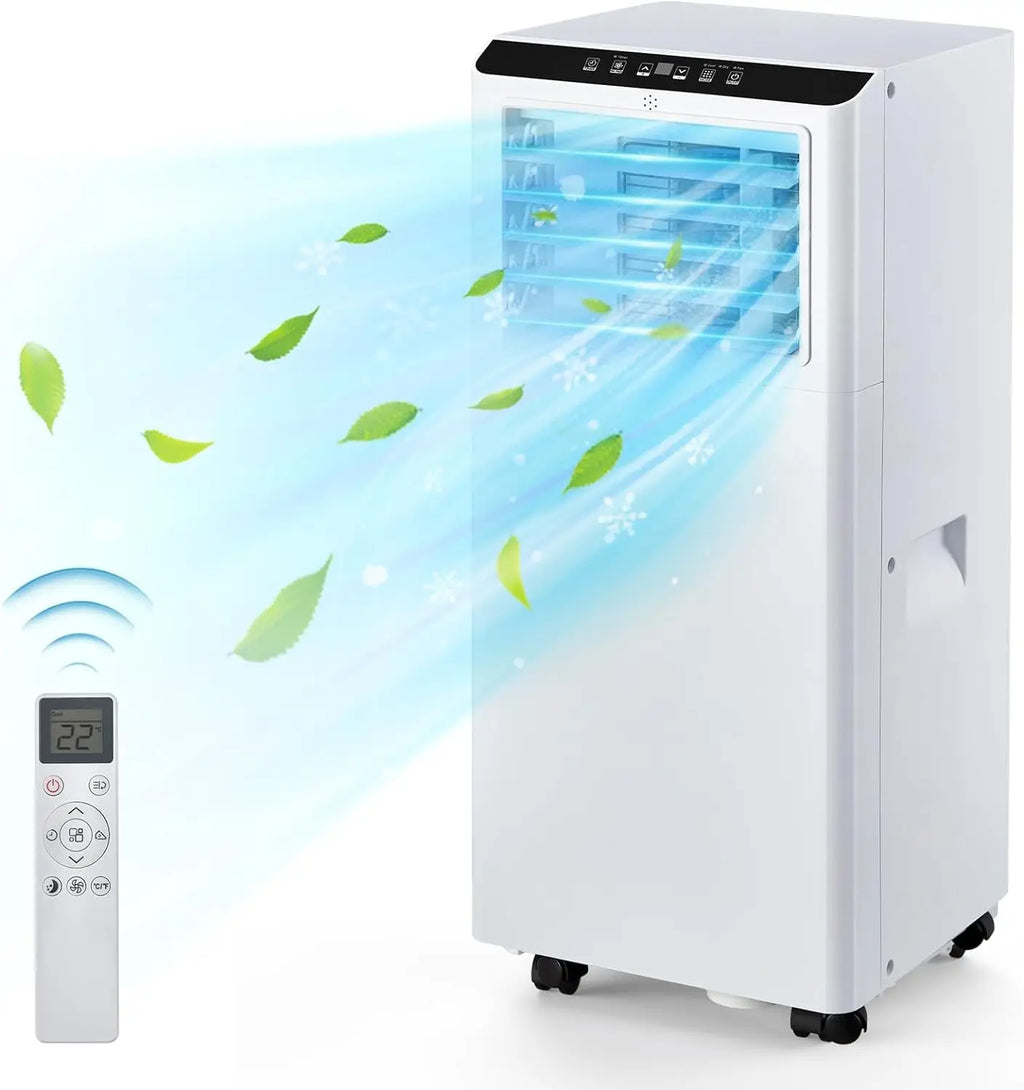 Efficient Cooling with Portable Air Conditioner 8000BTU - 24 Hour Timer, Quiet, Dehumidifier, Remote Control, Sleep Mode.