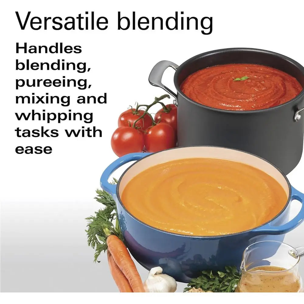 Electric Hand Immersion Blender, Variable Speed, 300 Watts, Stainless Steel Whisk and Blade, Silver