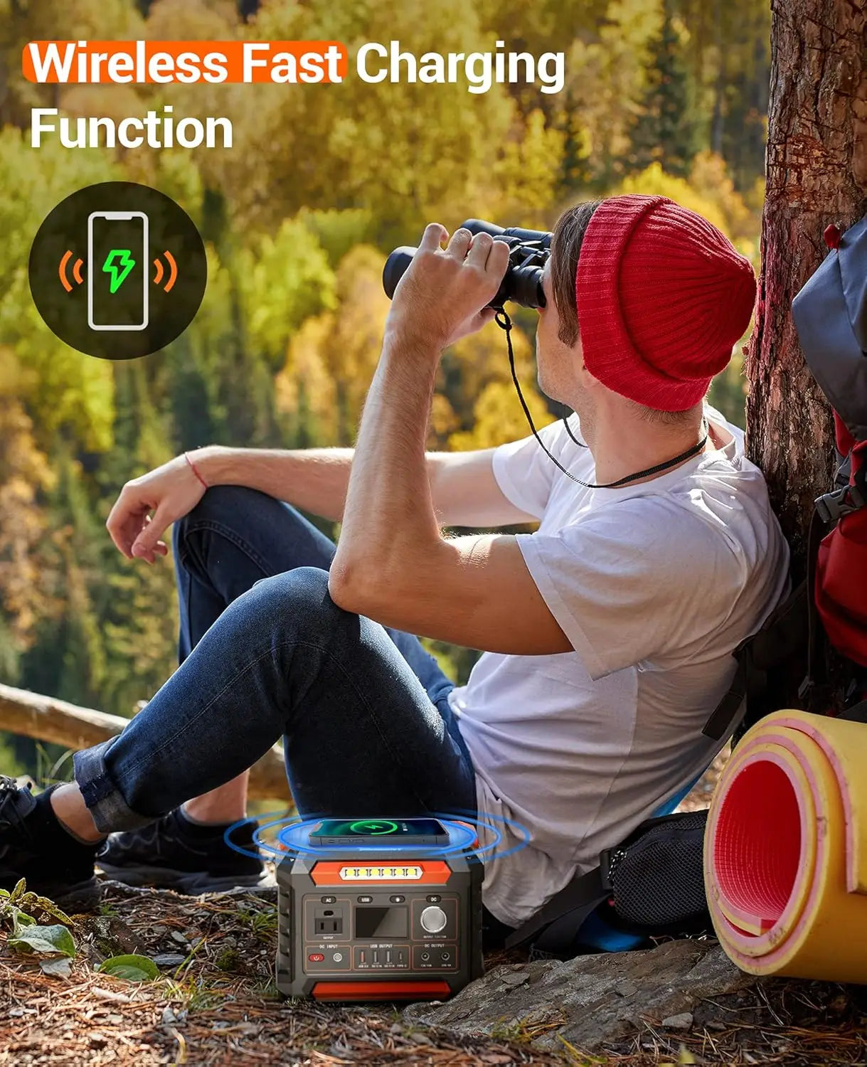 300W Portable Power Station 299Wh Solar Generator with AC Outlet Pure Sine Wave for Camping CPAP