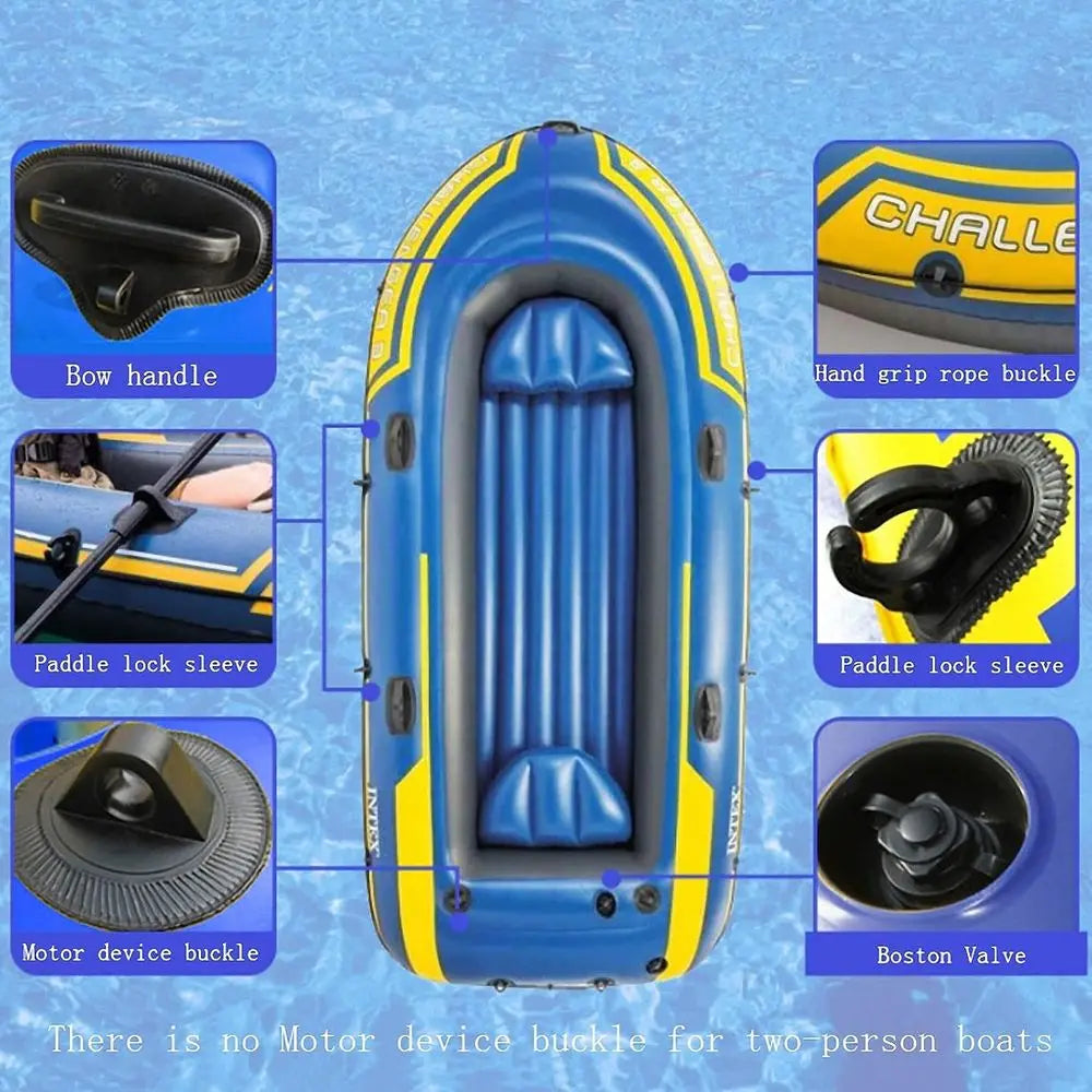 3-Person Reinforced Hovercraft-Resistant Inflatable Assault Rubber Dinghies for Boating and Fishing