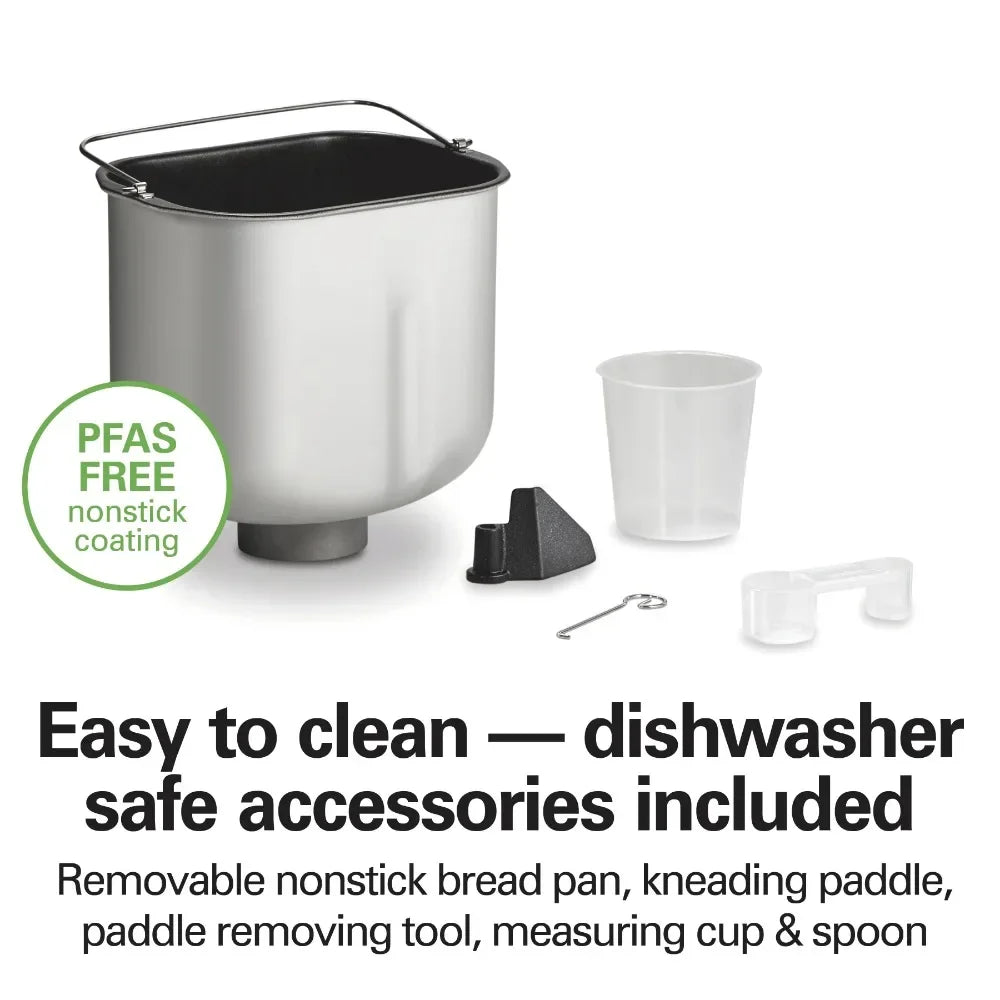 Bread Maker Machine, Digital, Programmable, 12 Settings Plus Gluten Free, 2 lb Capacity, White