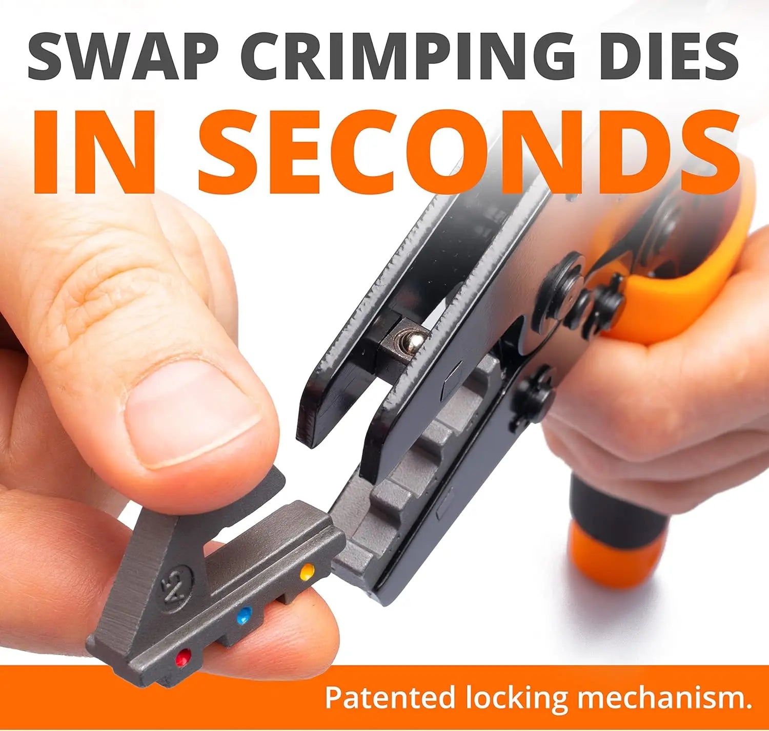 Wire Crimping Tool Kit | Crimpers & 9 Slide in Dies | Ratcheting Wire Crimper Tool | Terminal Crimp Pliers | for Heat Shrink