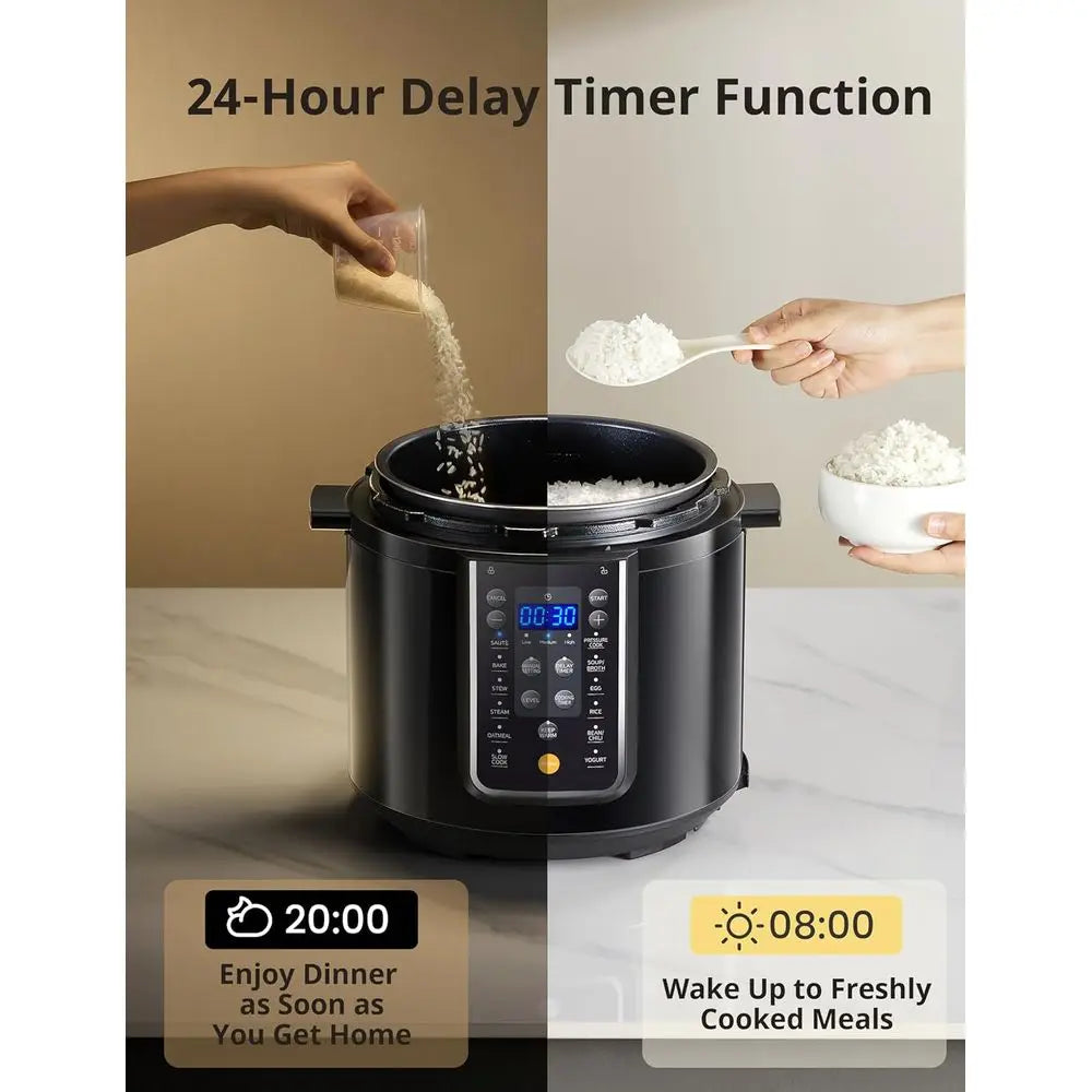 9-in-1 Electric Multi Cooker, 14 Presets, Olla de Presion, Non-Stick Pot, Yogurt Maker, Rice Cooker, Slow Cooker, Sauté, Steamer