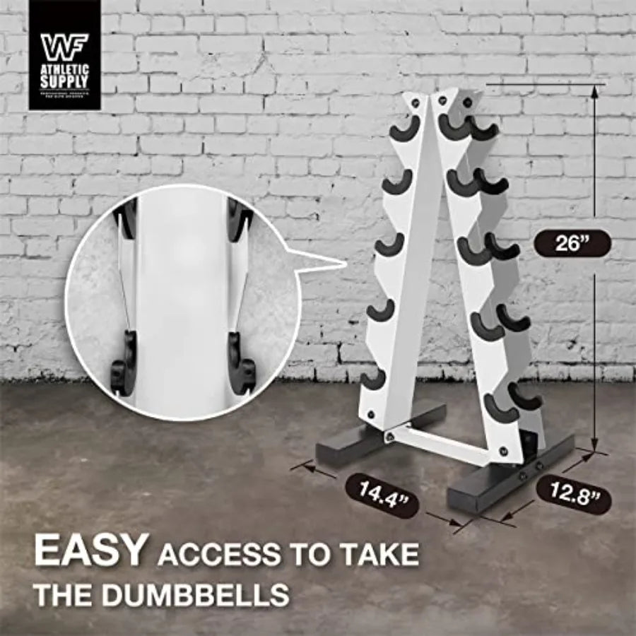 5-25 Lb Cast Iron Dumbbells Set with A Frame Storage Rack Solid Gray/Black Hexagon Free Weights for Weight Lifting Strength Tra