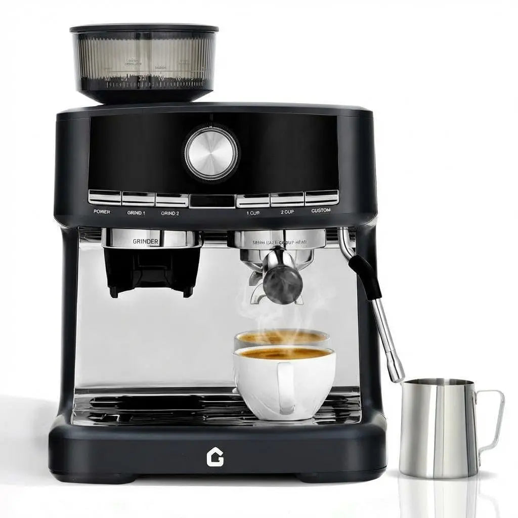 20B Machine, Stainless Steel Expresso Coffee Maker with 1.5L Removable Water Tank, Professional for Latte/Cappuccino