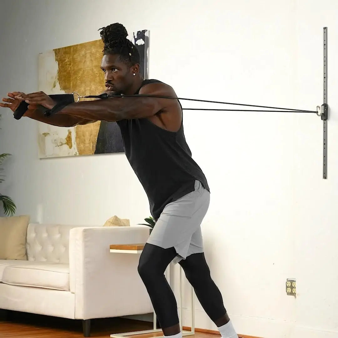 Home Gym Resistance Band Wall Anchor Kit with Adjustable Rail for Full Body Workouts