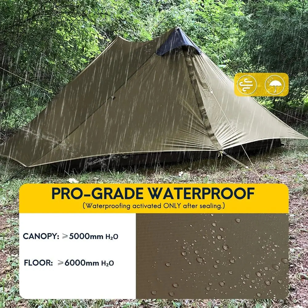 Ultralight 3-Season Backpacking Tent for 1 or 2 People: Ideal for Camping, Trekking, Kayaking, and Hiking