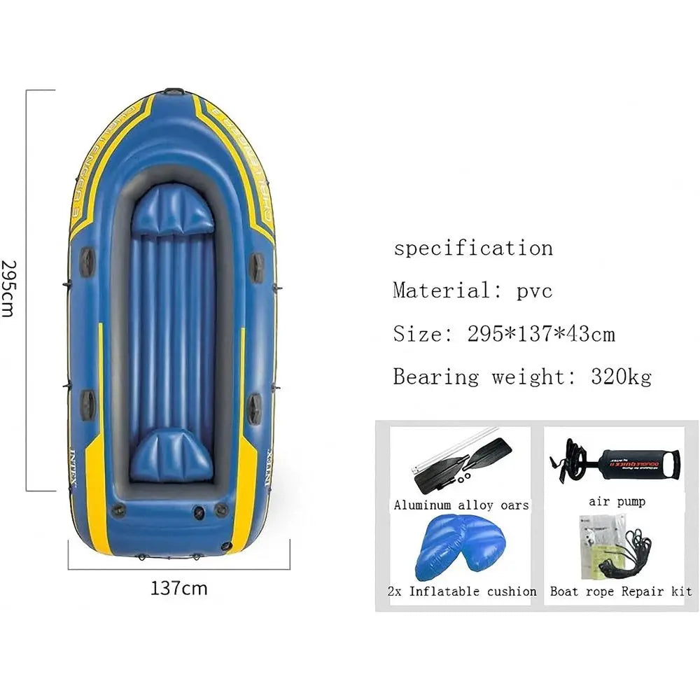 3-Person Reinforced Hovercraft-Resistant Inflatable Assault Rubber Dinghies for Boating and Fishing