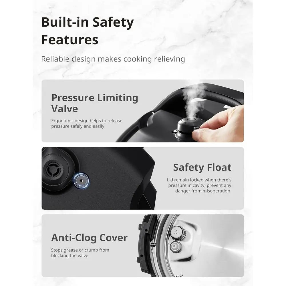 9-in-1 Electric Multi Cooker, 14 Presets, Olla de Presion, Non-Stick Pot, Yogurt Maker, Rice Cooker, Slow Cooker, Sauté, Steamer