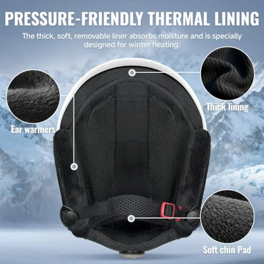 Adults Ski Helmet - ASTM Safety Certified Snowboard Helmet with Controllable Vents, Lightweight for Skiing, Skating, L 57-62 cm