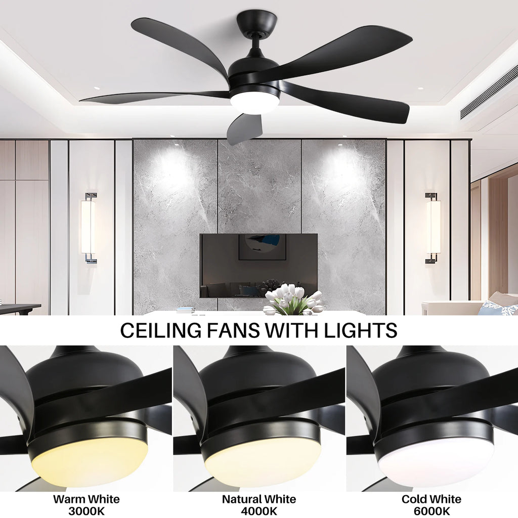 Sofucor 52-inch Indoor Modern Ceiling fan with LED DC motor with remote control for Living room