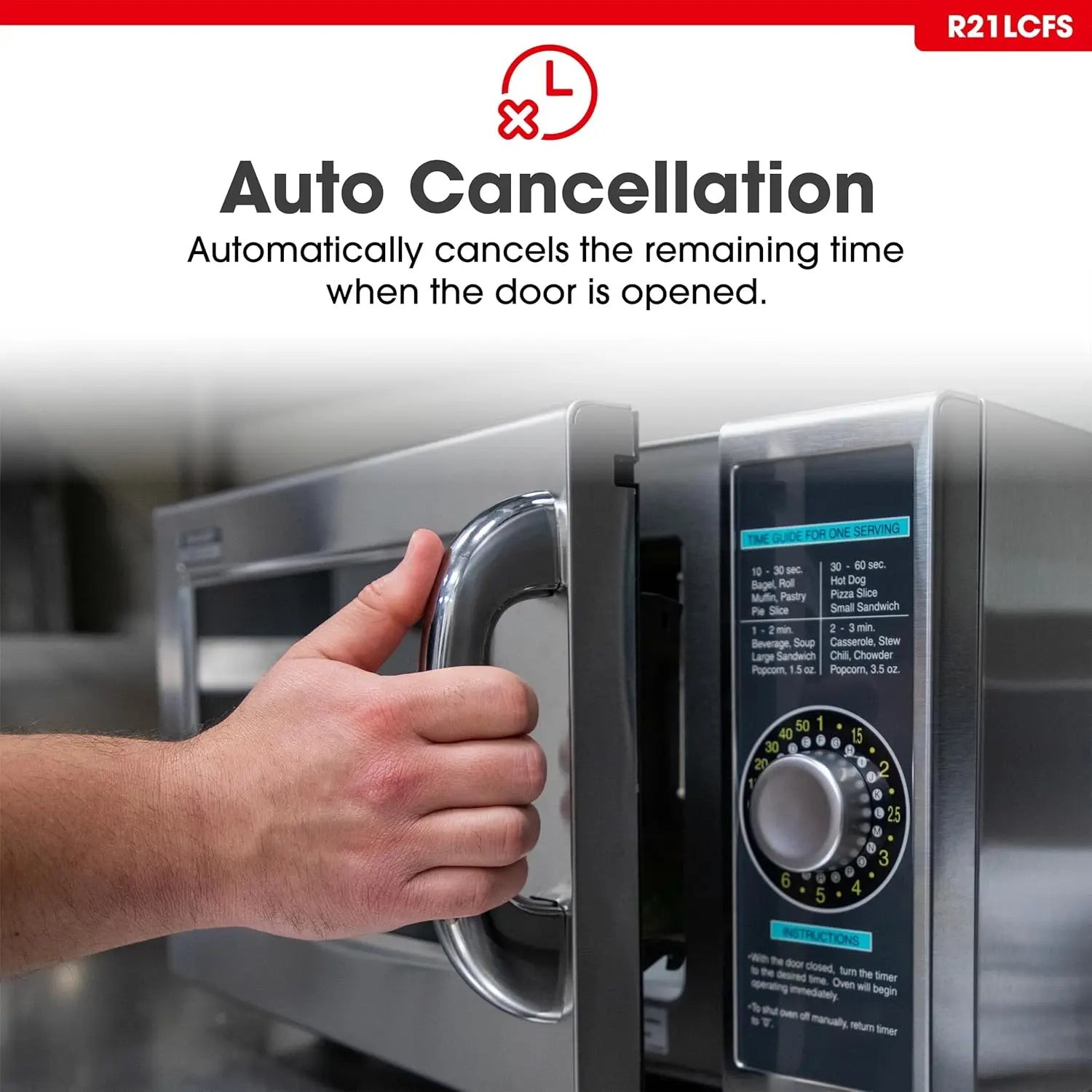 Medium Duty Commercial Microwave with Dial Timer, 1000-Watts, 120-Volts, Silver Finish