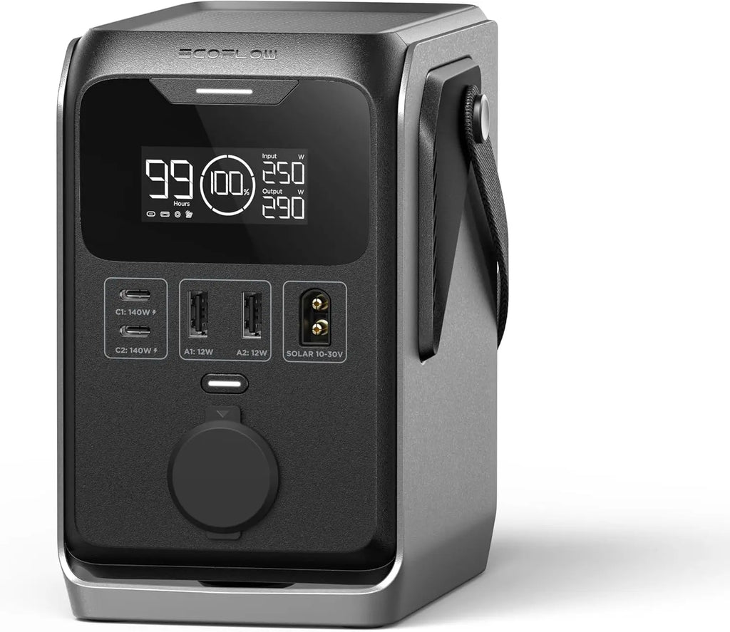 288Wh Portable Power Station, 300W DC Output, Compact Solar Generator for Camping, Travel, Emergency