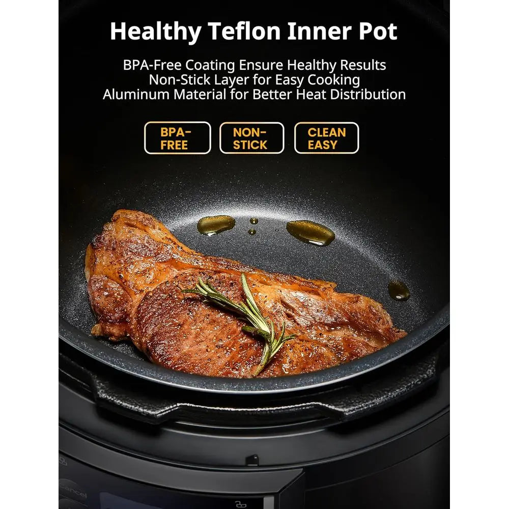 9-in-1 Electric Multi Cooker, 14 Presets, Olla de Presion, Non-Stick Pot, Yogurt Maker, Rice Cooker, Slow Cooker, Sauté, Steamer