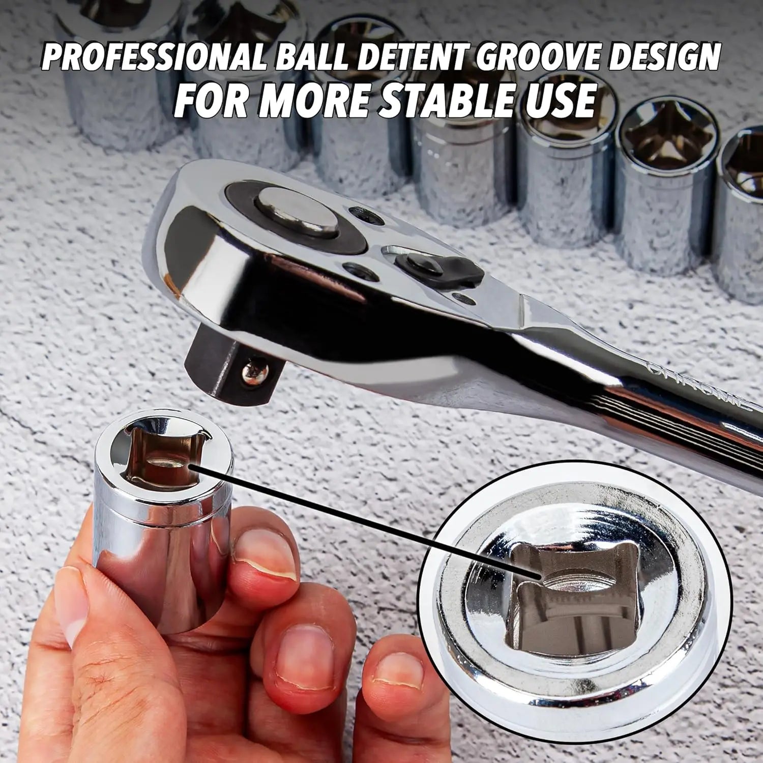 205 Piece Ratchet Wrench Tool Set 1/4" & 3/8" & 1/2" Drive with SAE/Metric Sockets Kit in Plastic Toolbox