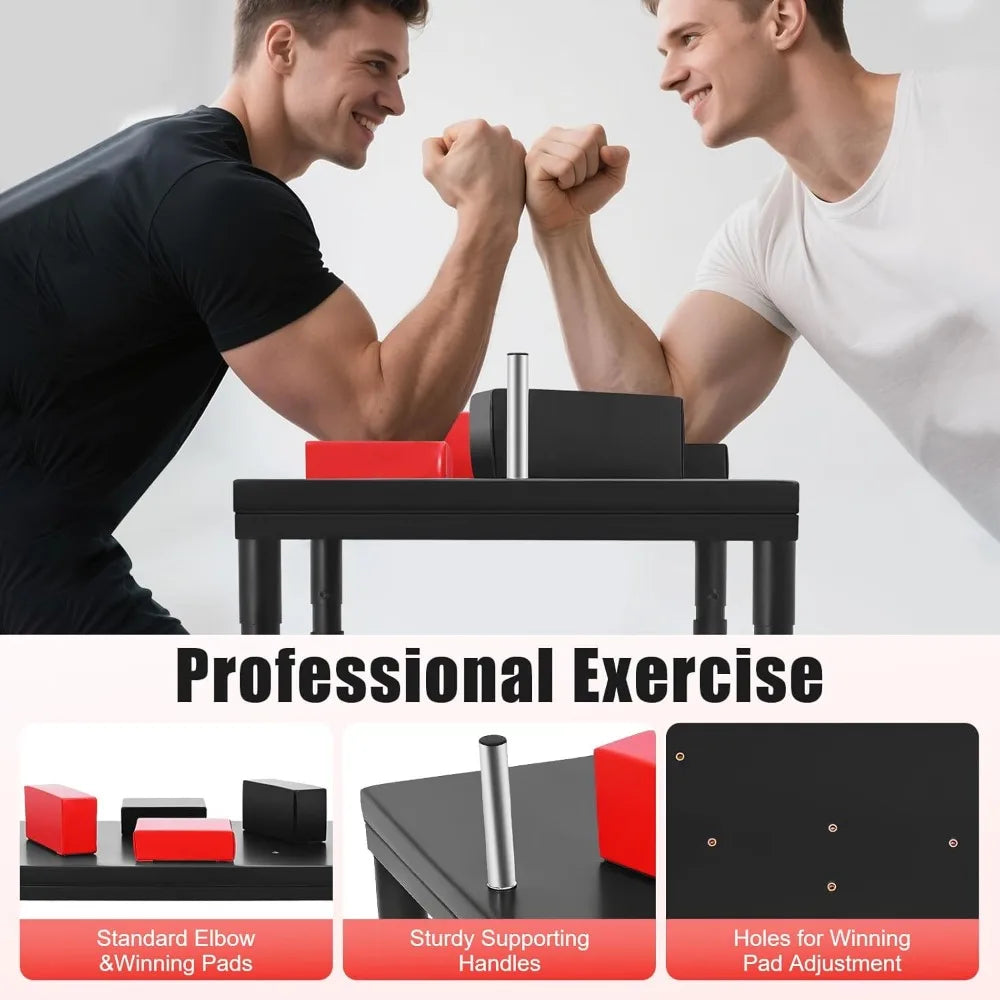 Arm Wrestling Table, 2204 LBS Adjustable Standard Arm Wrestling Battle Table, Stainless Steel Wrist Training Equipment