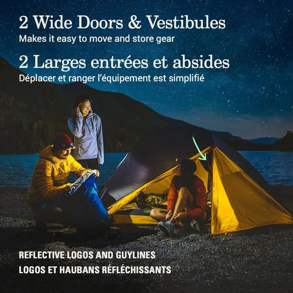 Lightweight Waterproof Backpacking Tent for 1-6 People, Resists 45 MPH Winds