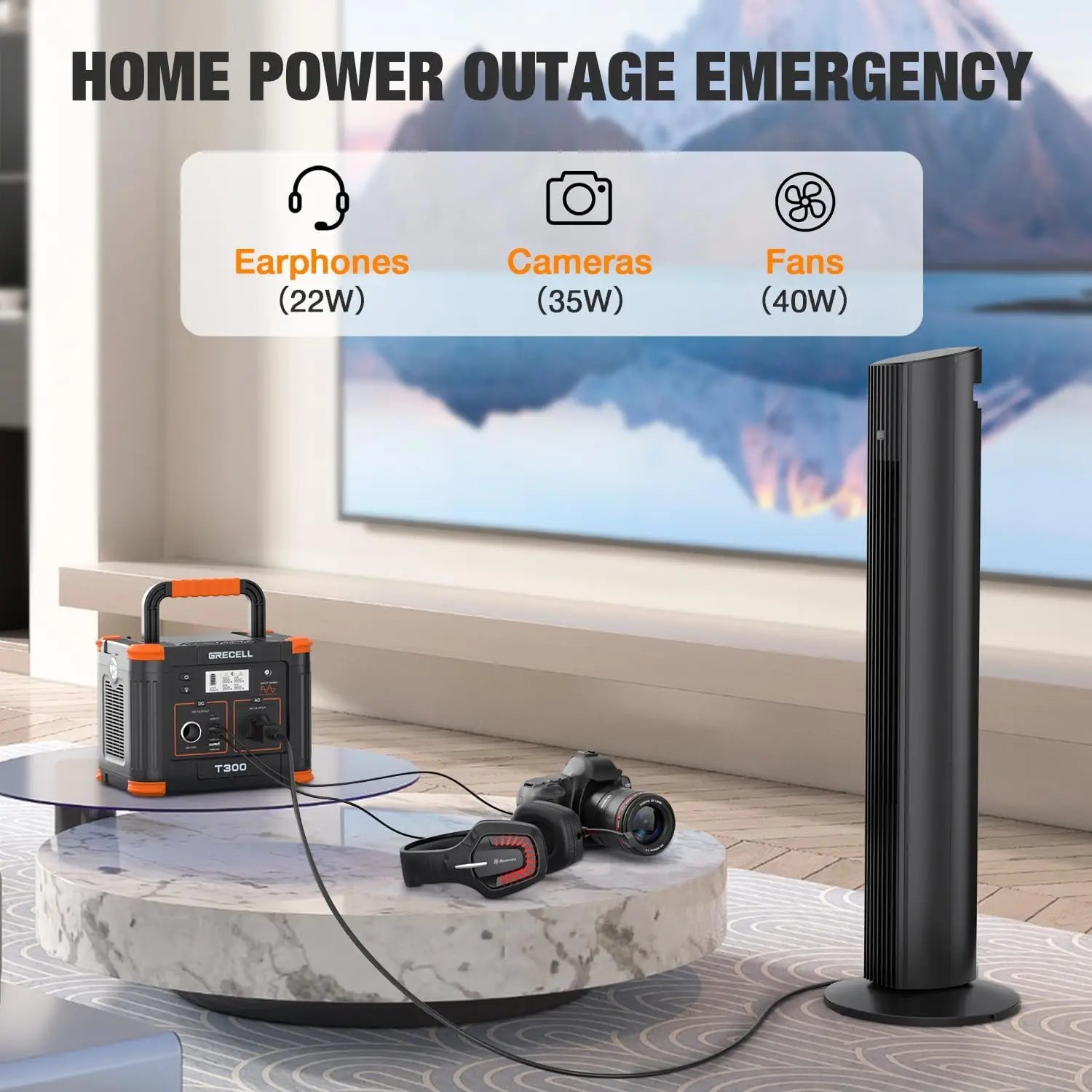 300W Portable Power Station with 230Wh Solar Generator, USB-C PD 60W & Pure Sine Wave AC for Camping Travel Home Backup