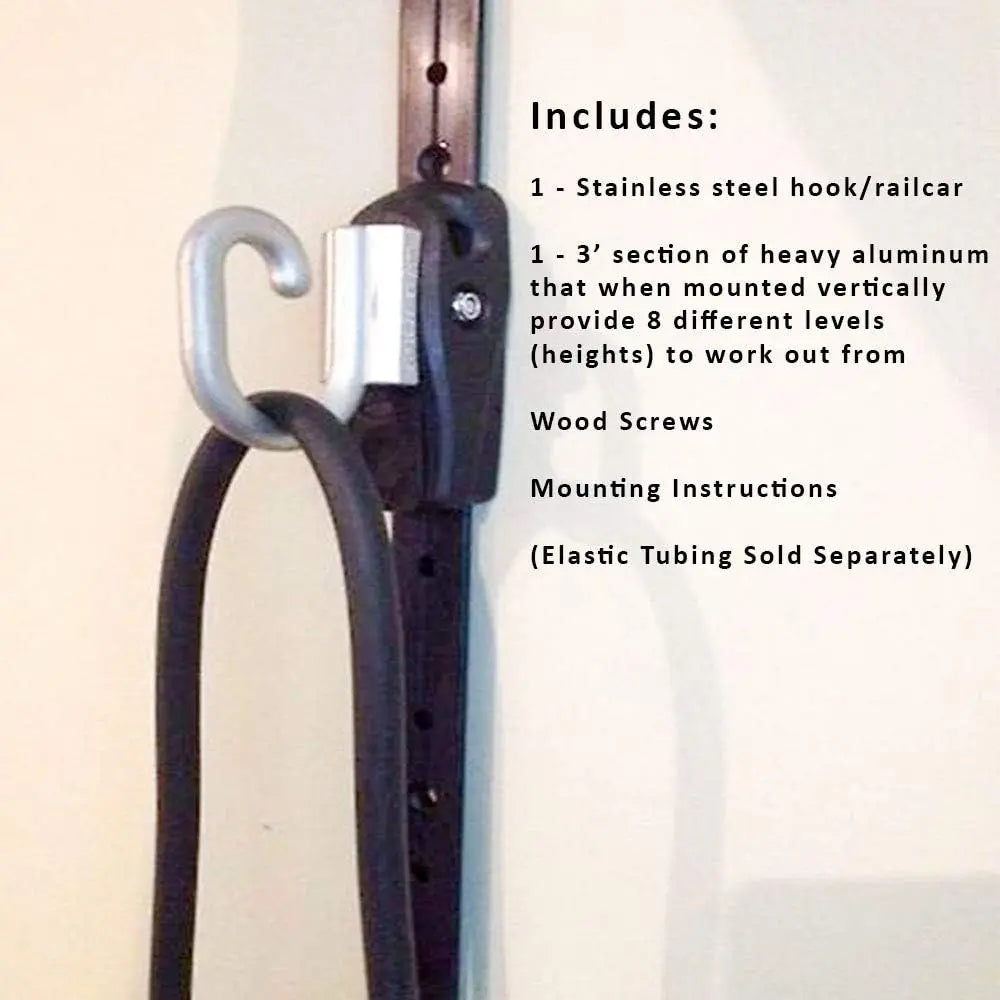 Home Gym Resistance Band Wall Anchor Kit with Adjustable Rail for Full Body Workouts