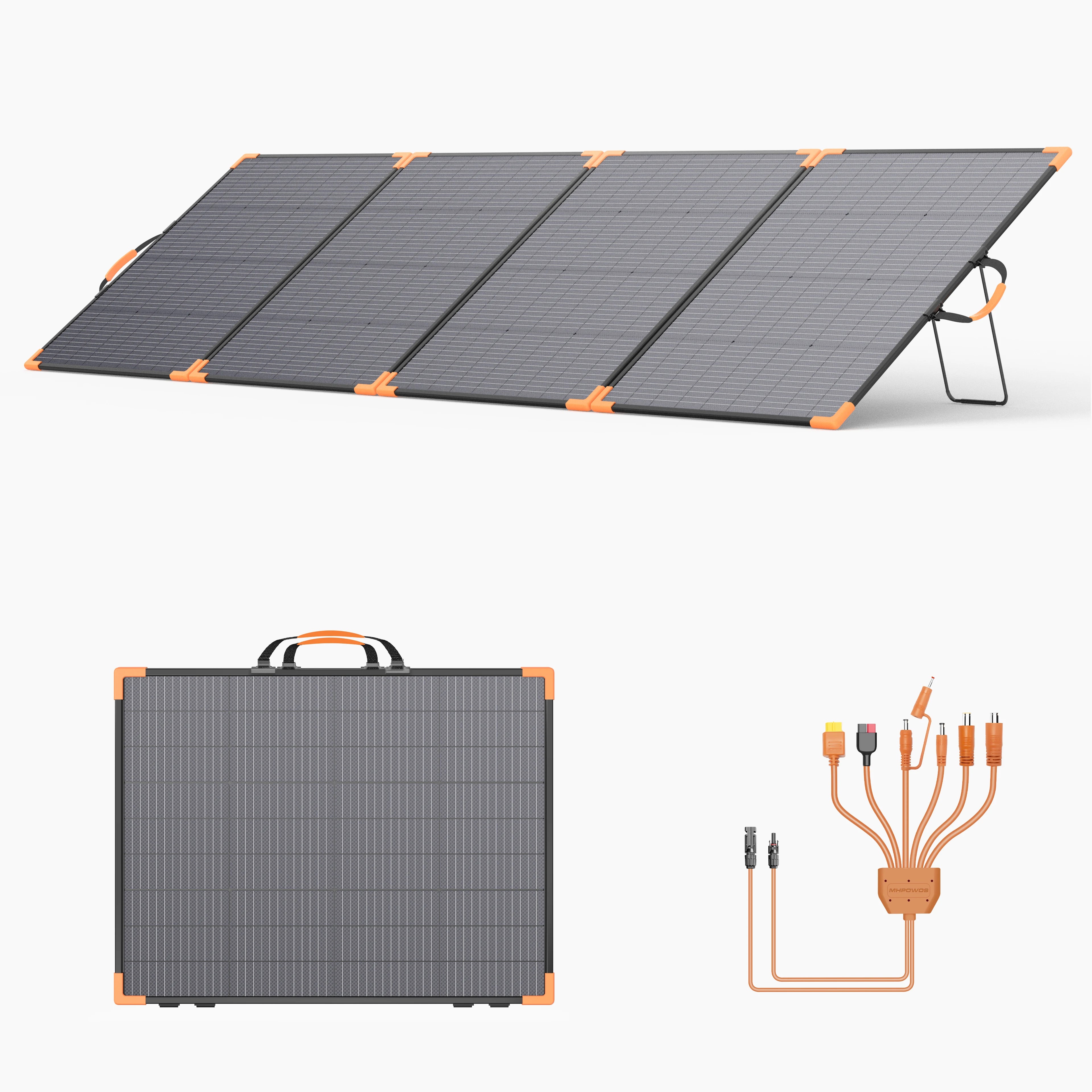 MHPOWOS Foldable And Bifacial Solar Panel 400W Solar Battery Charger Outdoor Emergency Backup Power for Powerstation etc