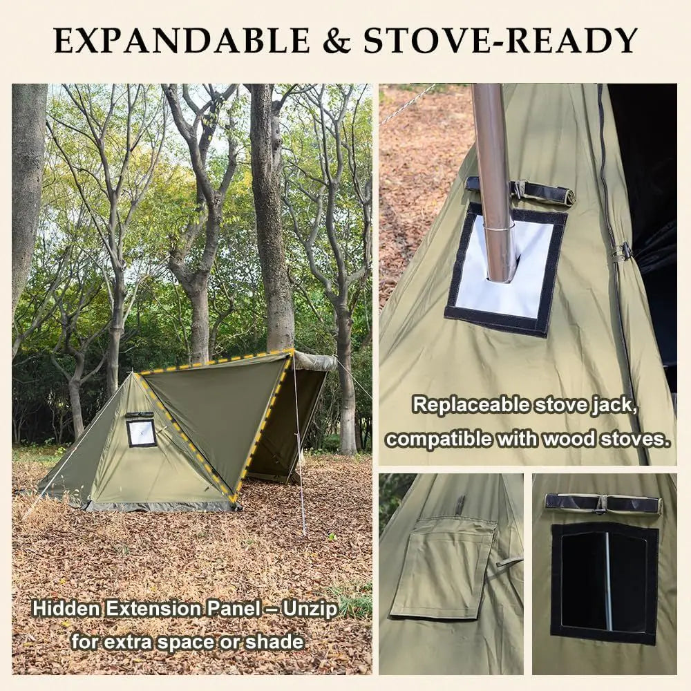 Two-Person Canvas Bivy Tent Shelter for Camping Adventures