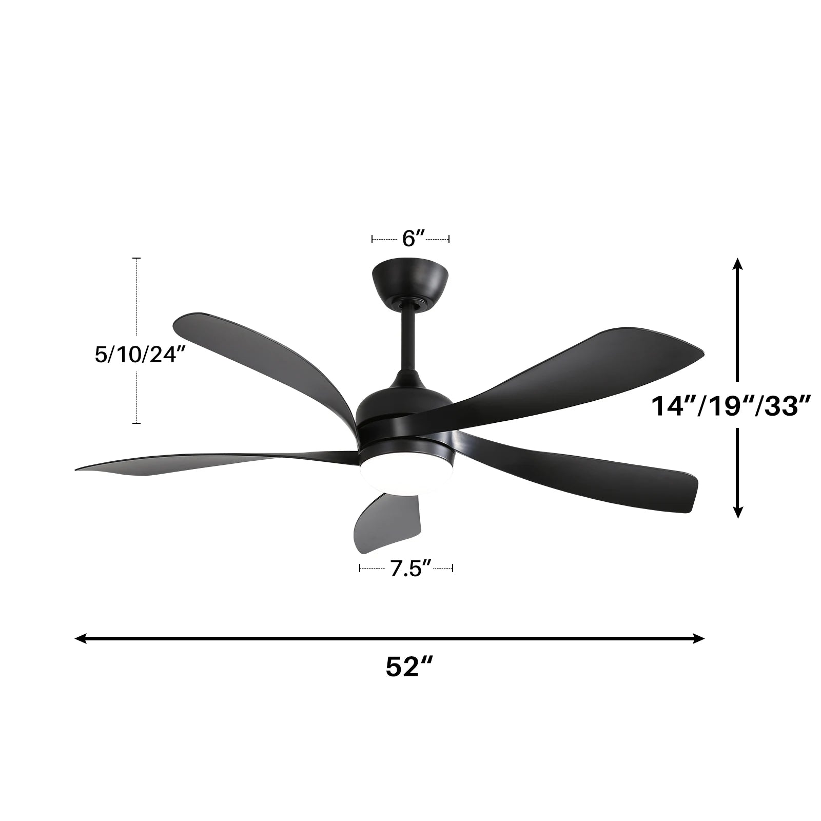 Sofucor 52-inch Indoor Modern Ceiling fan with LED DC motor with remote control for Living room