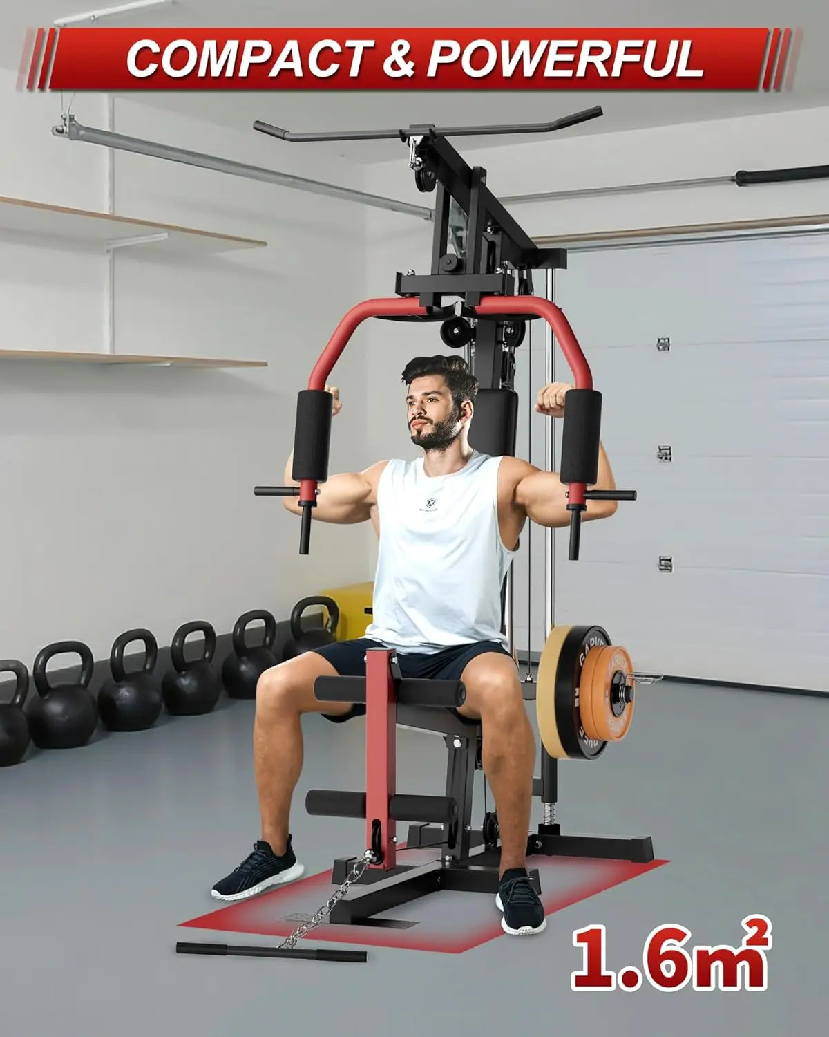 Home Gym Machine,Workout Equipment for Strength Training,Full Body,with Chest Press,LAT Pulldown,Leg Extension & Cable System