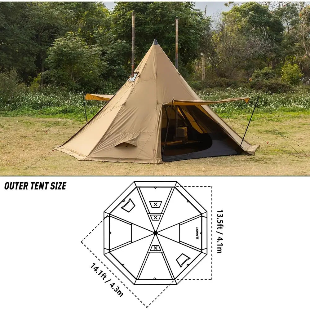 Camping Tents for 2-4 People: Portable Hot Tents with Stove Jacks for Hiking and Hunting
