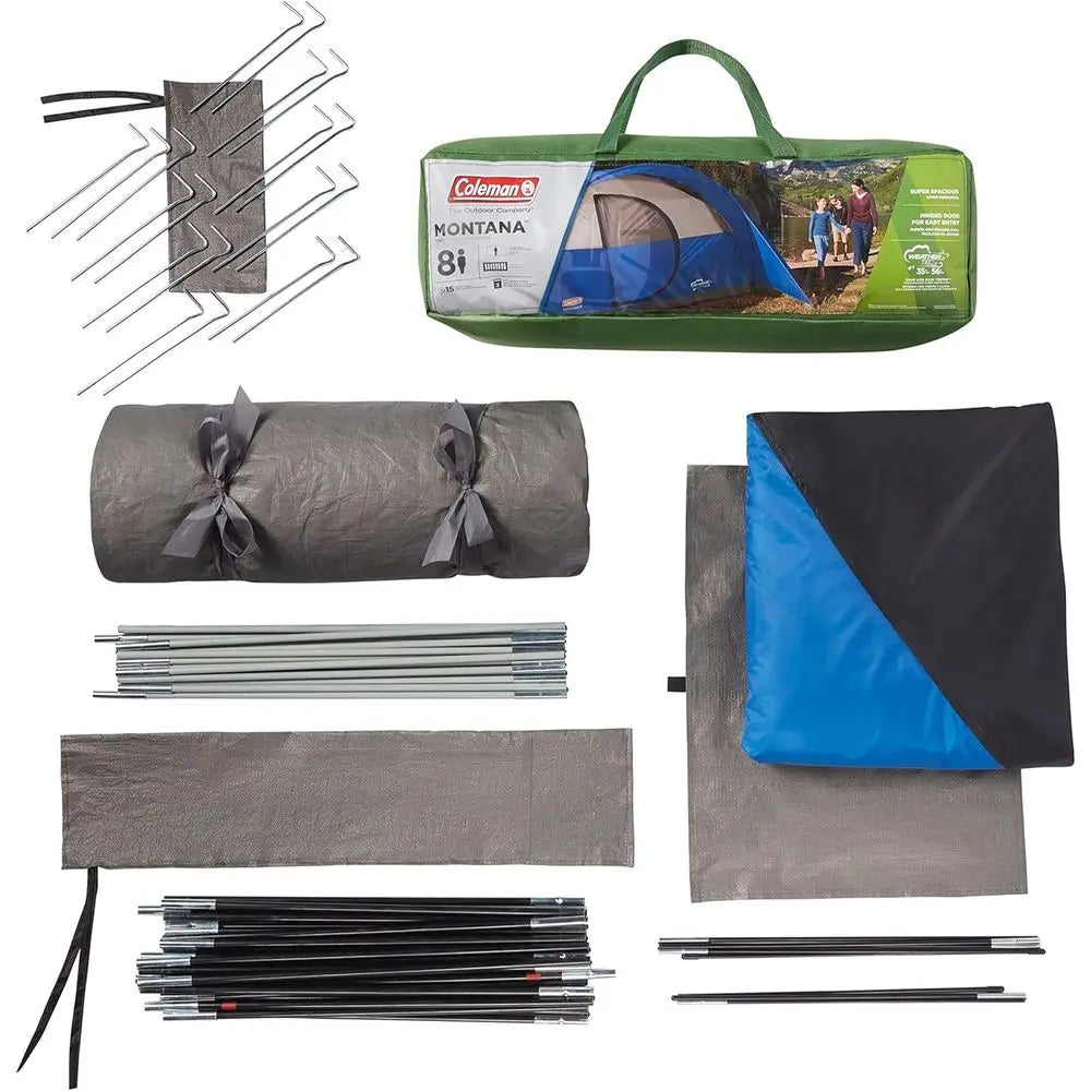 6-8 Person Family Tent with Rainfly, Carry Bag, and Quick Setup for Spacious Comfort