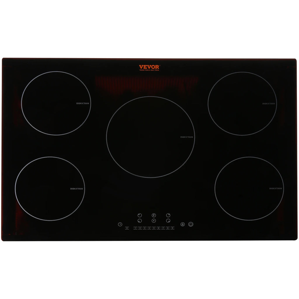 SucceBuy 5 Burners 30/36 Inch Electric Induction Cooktop Stove Hob Built-in Burner Cooker Sensor Touch Control Magnetic Cooker