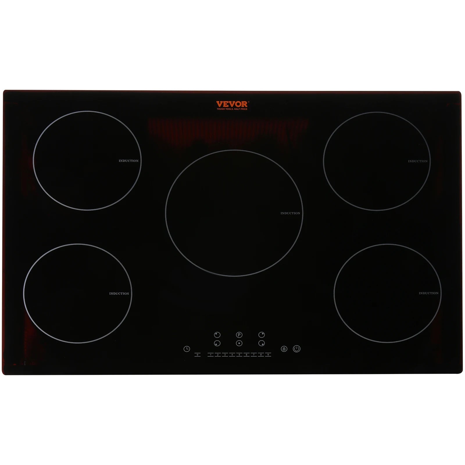 SucceBuy 5 Burners 30/36 Inch Electric Induction Cooktop Stove Hob Built-in Burner Cooker Sensor Touch Control Magnetic Cooker