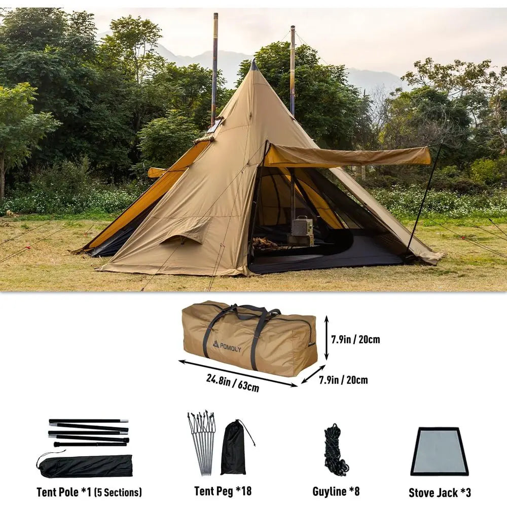 Camping Tents for 2-4 People: Portable Hot Tents with Stove Jacks for Hiking and Hunting