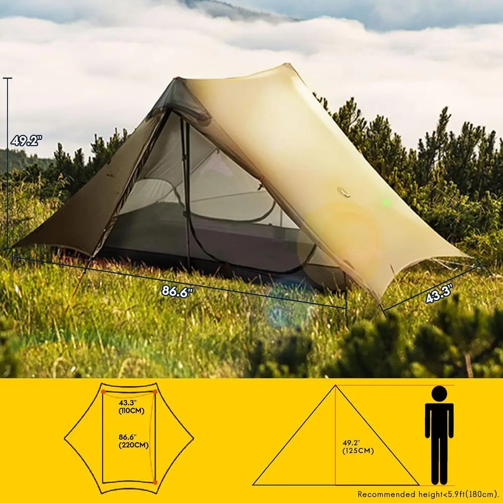 Ultralight 3-Season Backpacking Tent for 1 or 2 People: Ideal for Camping, Trekking, Kayaking, and Hiking