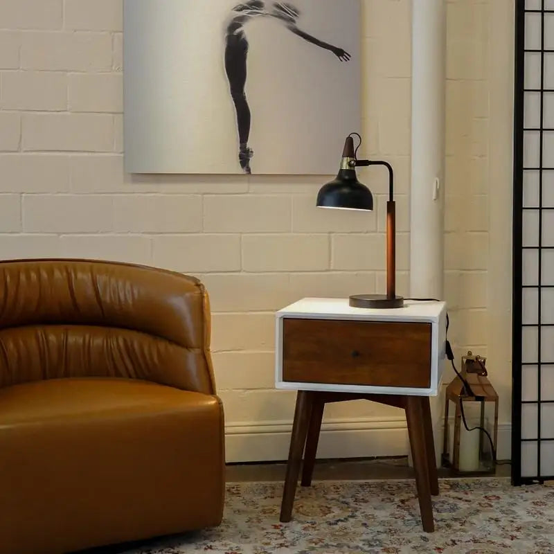 Modern Stylish Desk Lamp for Bedside, Night Light, Study, Reading, Office - Black Cone Shade, 110V