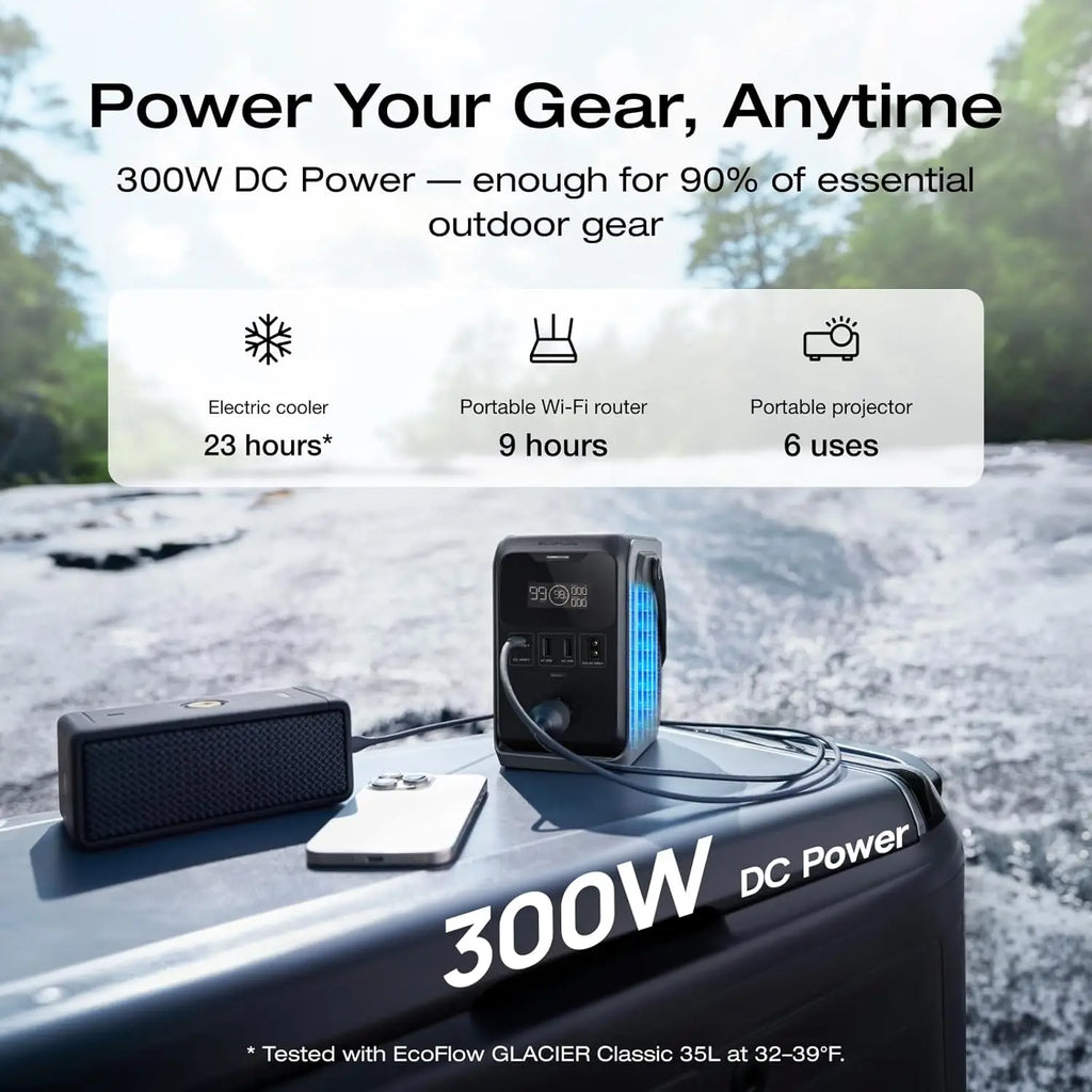 288Wh Portable Power Station, 300W DC Output, Compact Solar Generator for Camping, Travel, Emergency