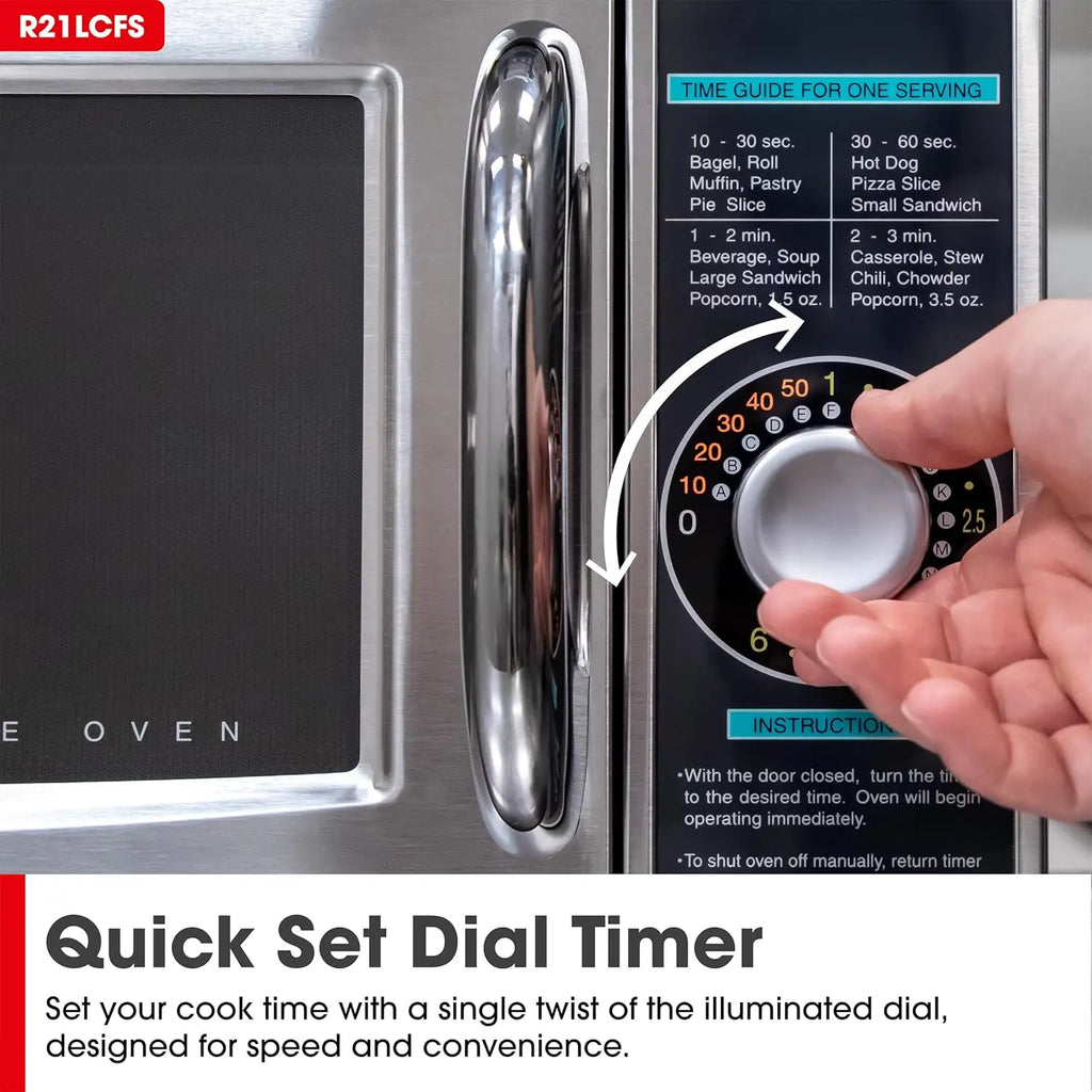 Medium Duty Commercial Microwave with Dial Timer, 1000-Watts, 120-Volts, Silver Finish