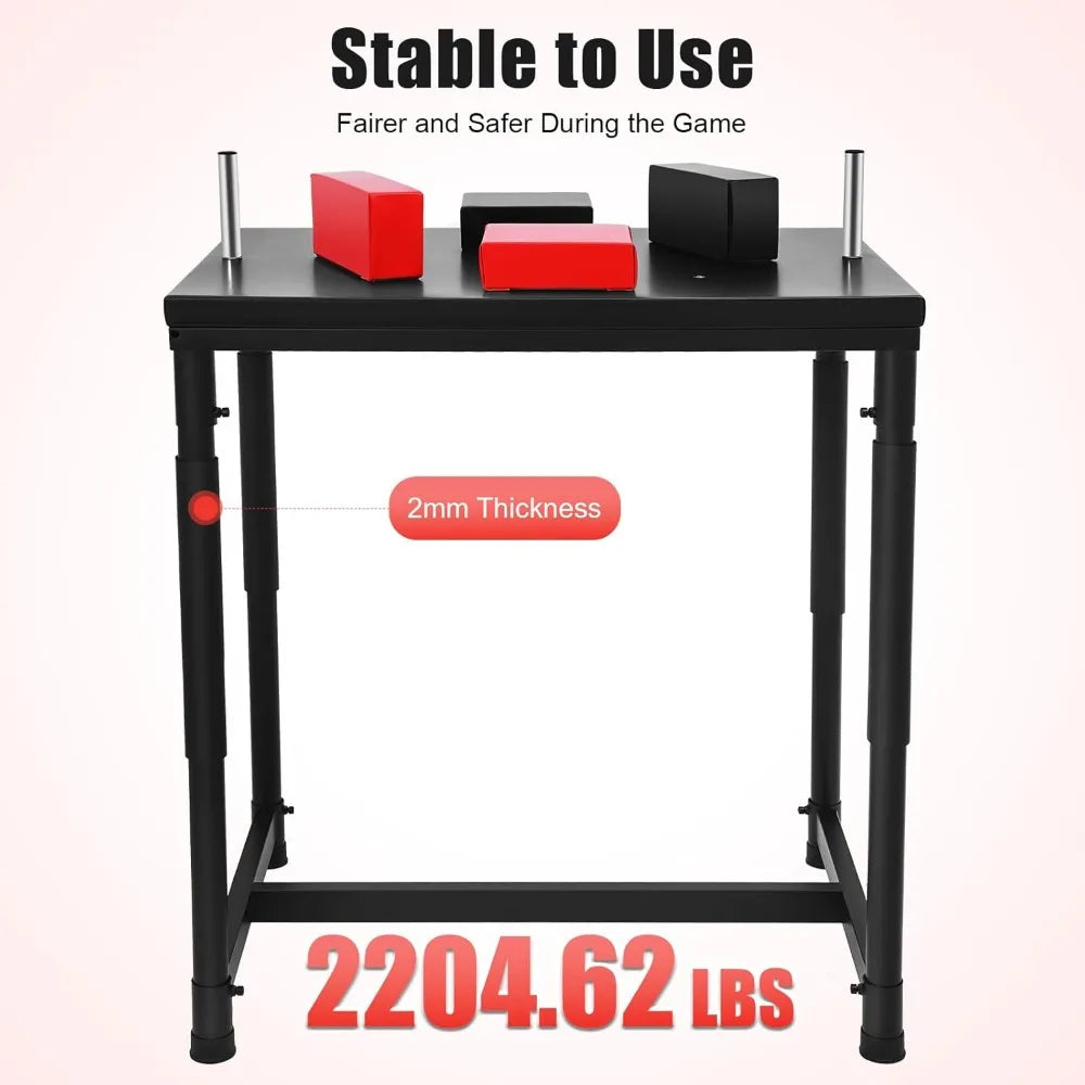 Arm Wrestling Table, 2204 LBS Adjustable Standard Arm Wrestling Battle Table, Stainless Steel Wrist Training Equipment