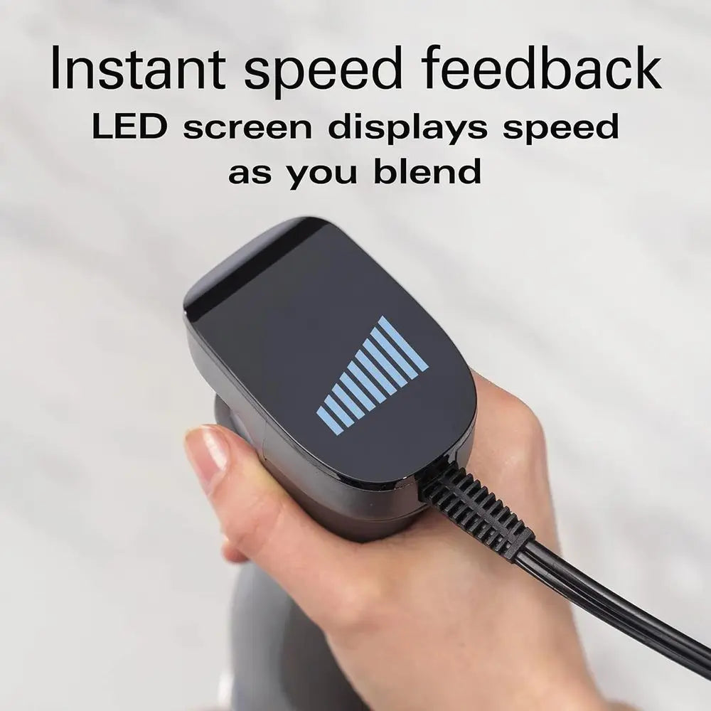 Electric Hand Immersion Blender, Variable Speed, 300 Watts, Stainless Steel Whisk and Blade, Silver