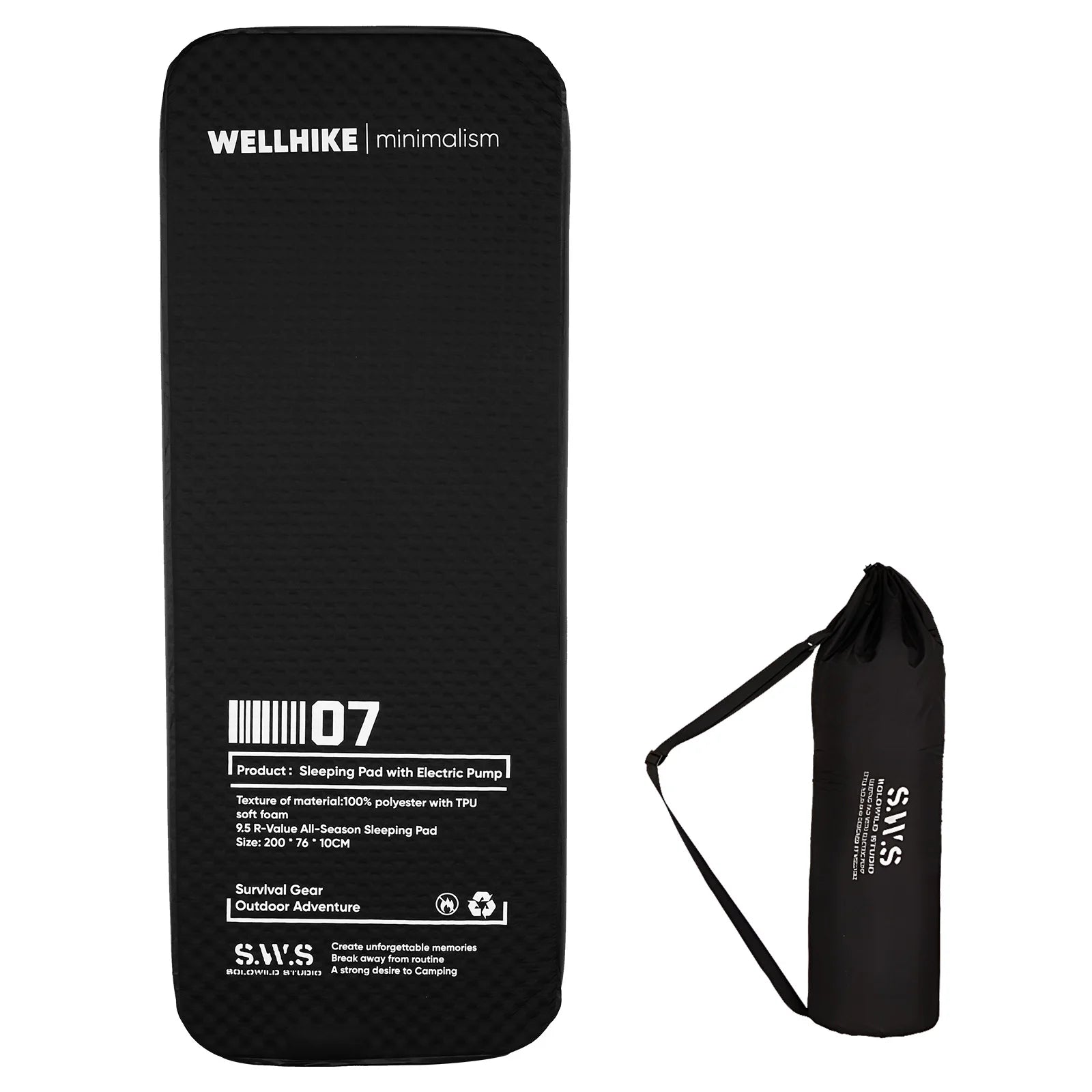 Single Inflatable Camping Mat with Pump Automatic Inflatable Mat Compact Camping Air Mattress for Backpacking Hiking Traveling