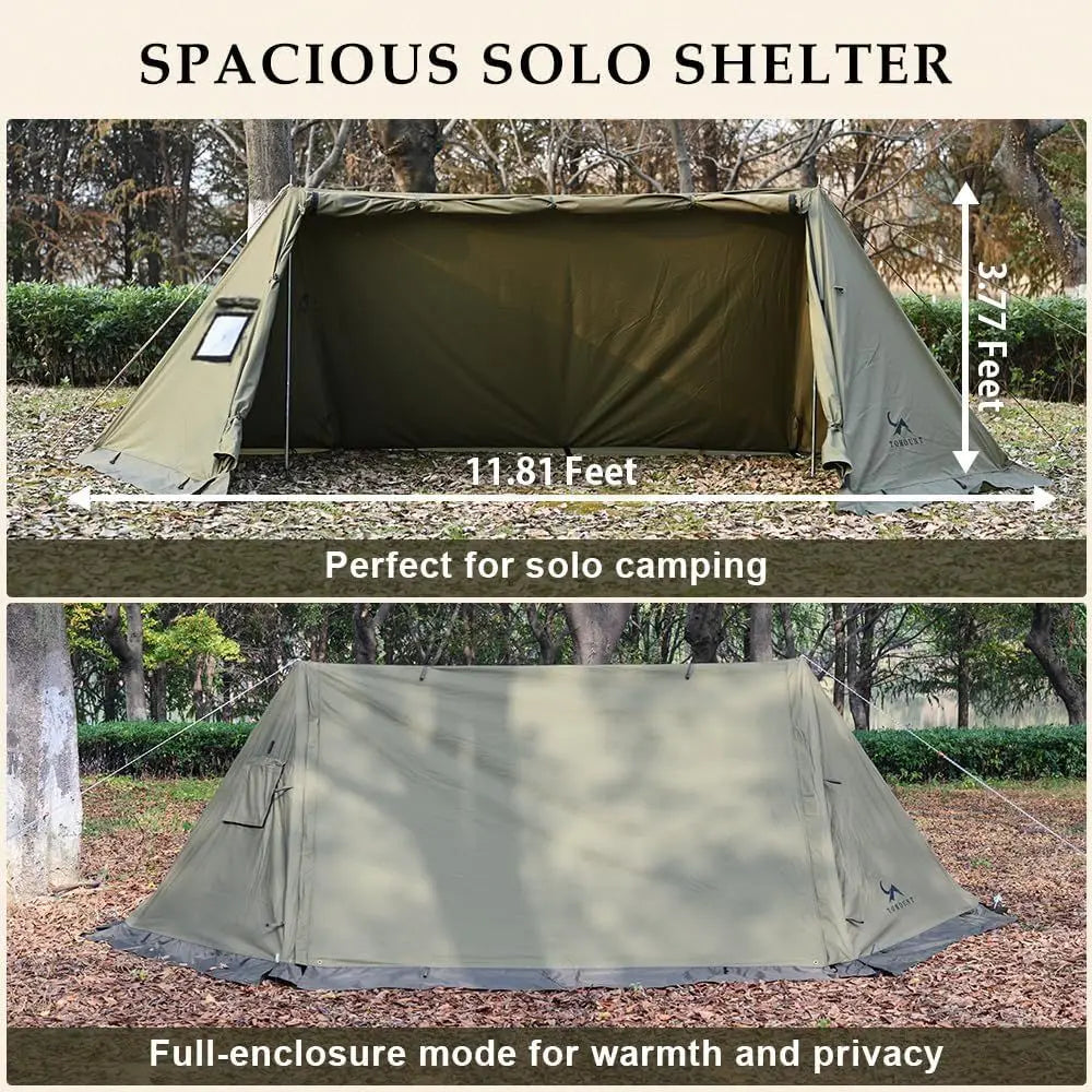 Two-Person Canvas Bivy Tent Shelter for Camping Adventures