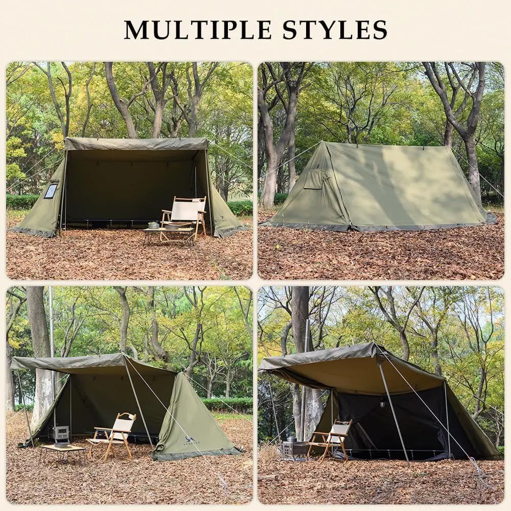 Two-Person Canvas Bivy Tent Shelter for Camping Adventures