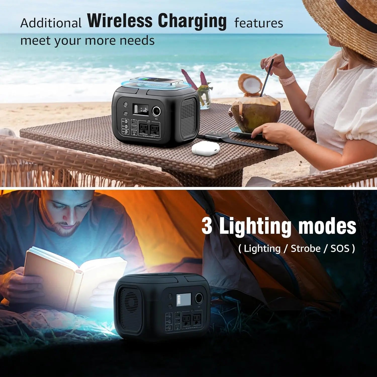 300W Portable Solar Generator with 40W Panel, 260Wh Power Station for Camping, Outdoor & Home Backup