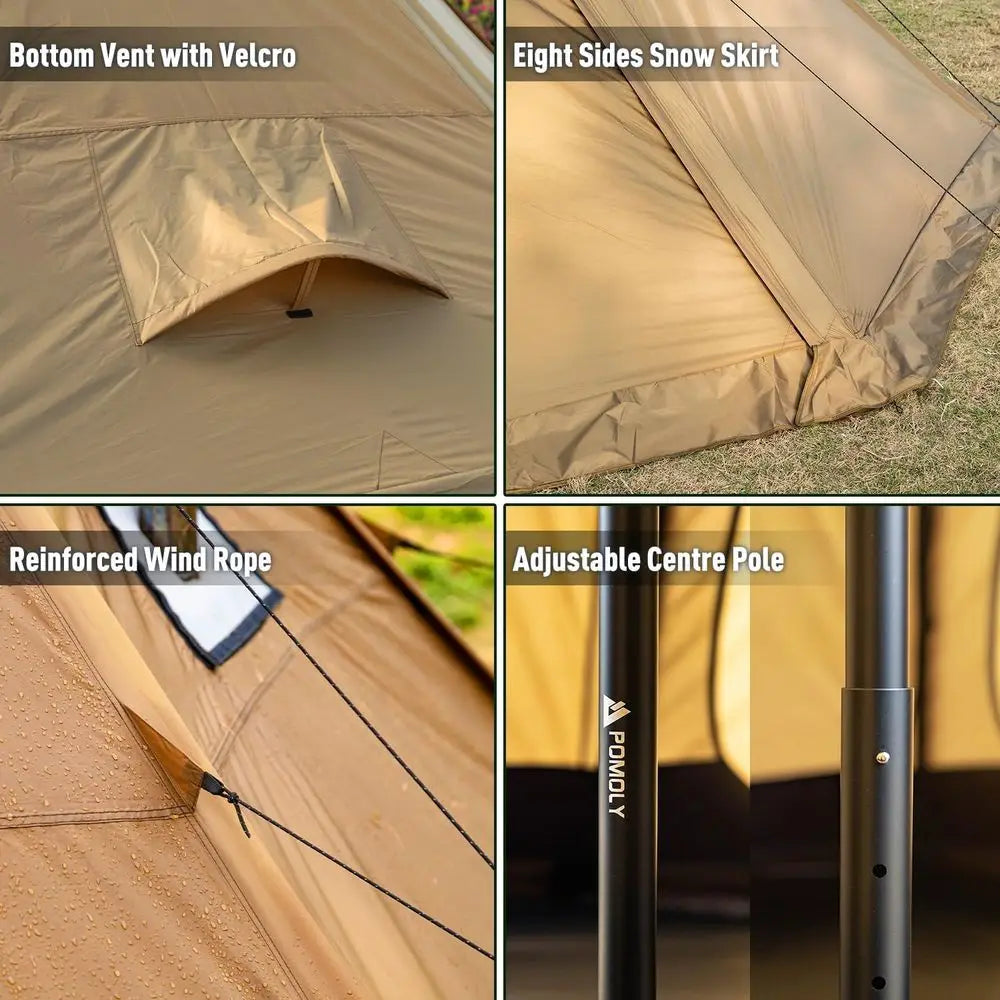 Camping Tents for 2-4 People: Portable Hot Tents with Stove Jacks for Hiking and Hunting