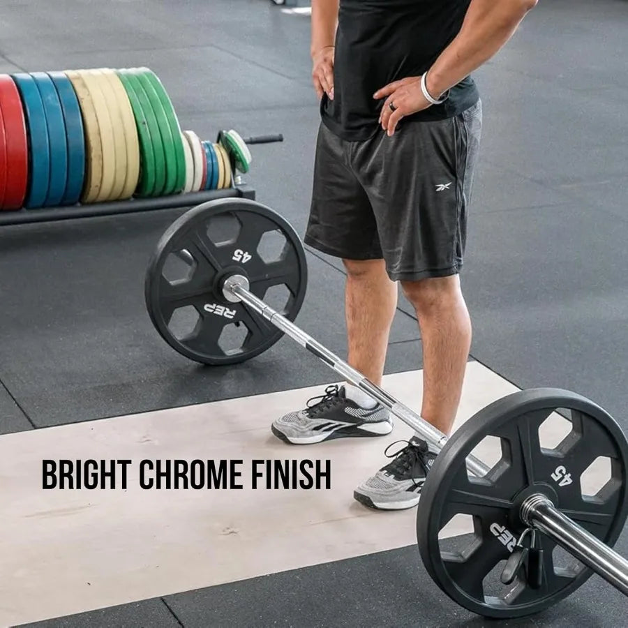 Fitness Barbells for Strength Training 15-20KG Steel Barbell with Rubber Coating in Black Red or Blue for Home Gym or Commercia